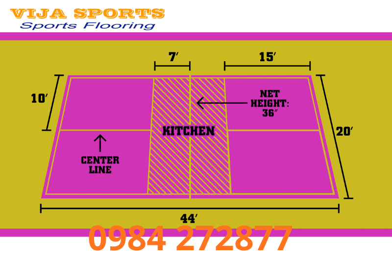 Quy định sân pickleball chuẩn